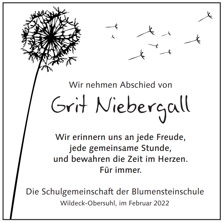 Traueranzeige Grit