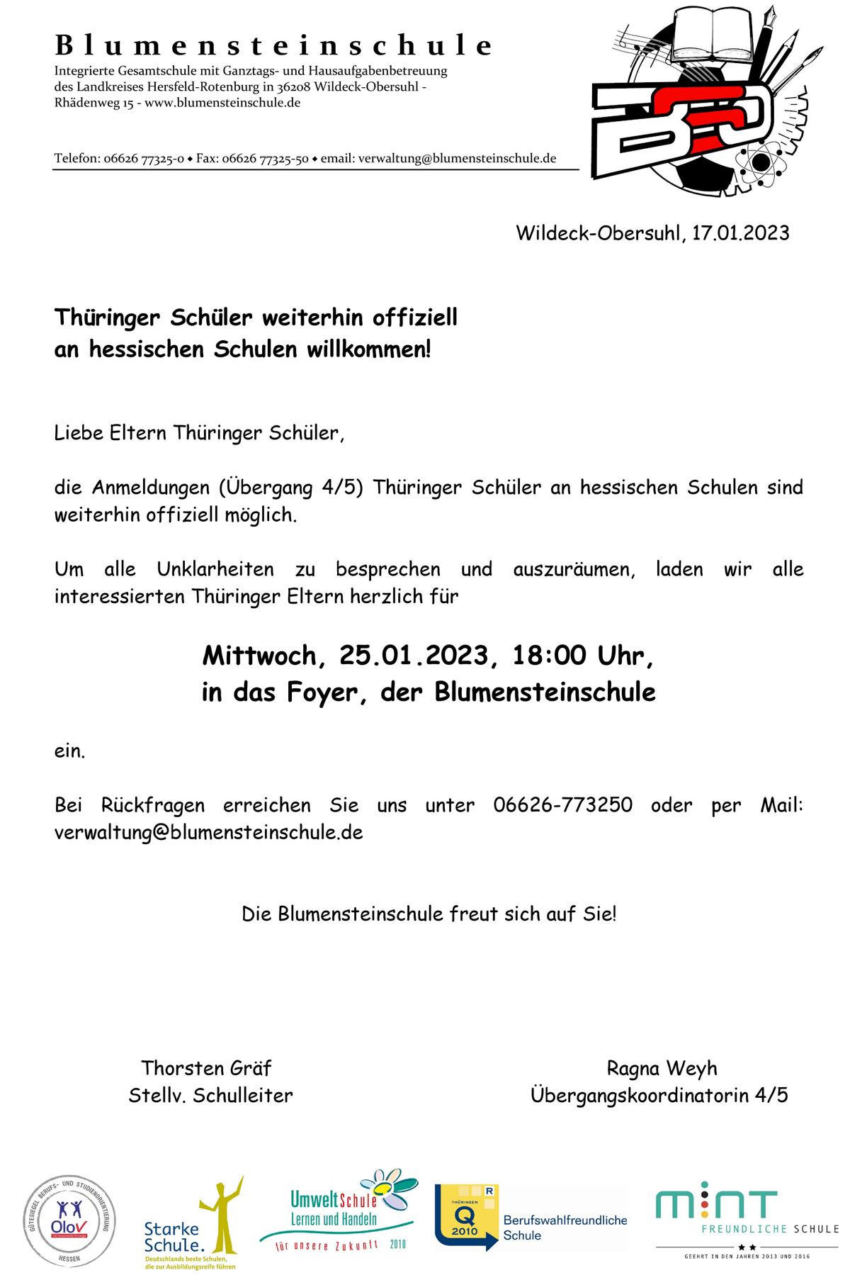 K1600 Einladung Thüringer Eltern
